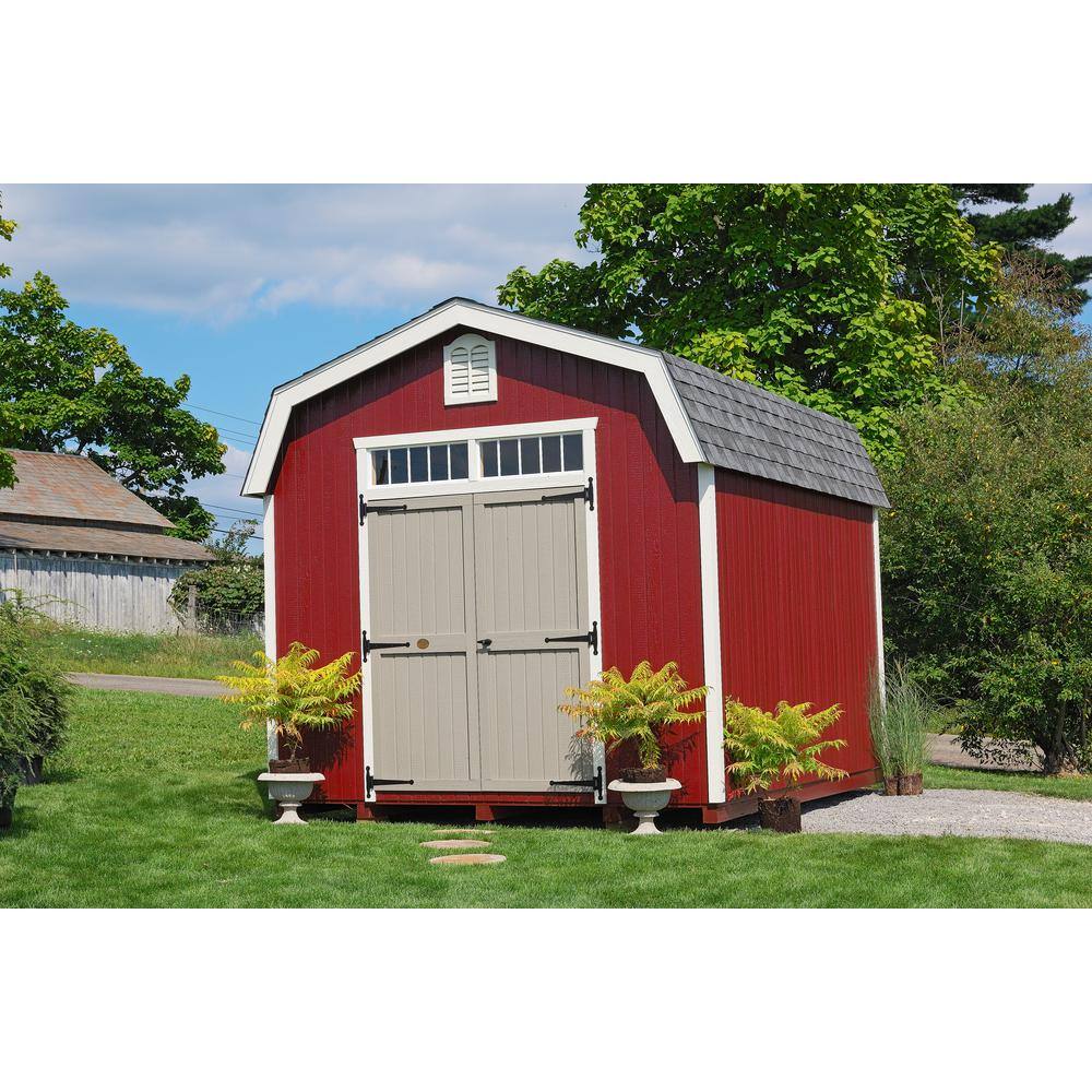 LITTLE COTTAGE CO. Colonial Woodbury 10 ft. x 12 ft. Wood Storage Building DIY Kit with 6 ft. Sidewalls with Floor