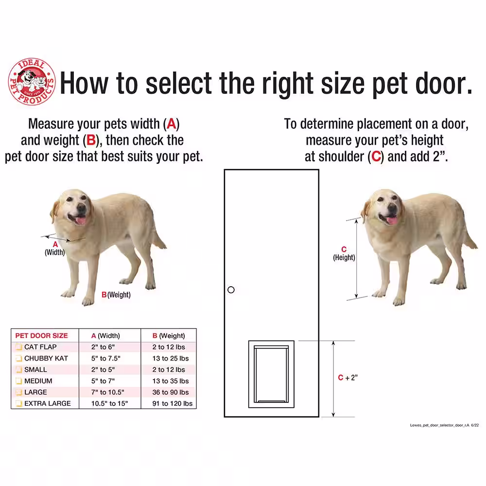 Ideal Pet Products 10.5 in. x 15 in. Large White Original Pet and Dog Door Insert for 27 in. to 32 in. Wide Aluminum Sash Window