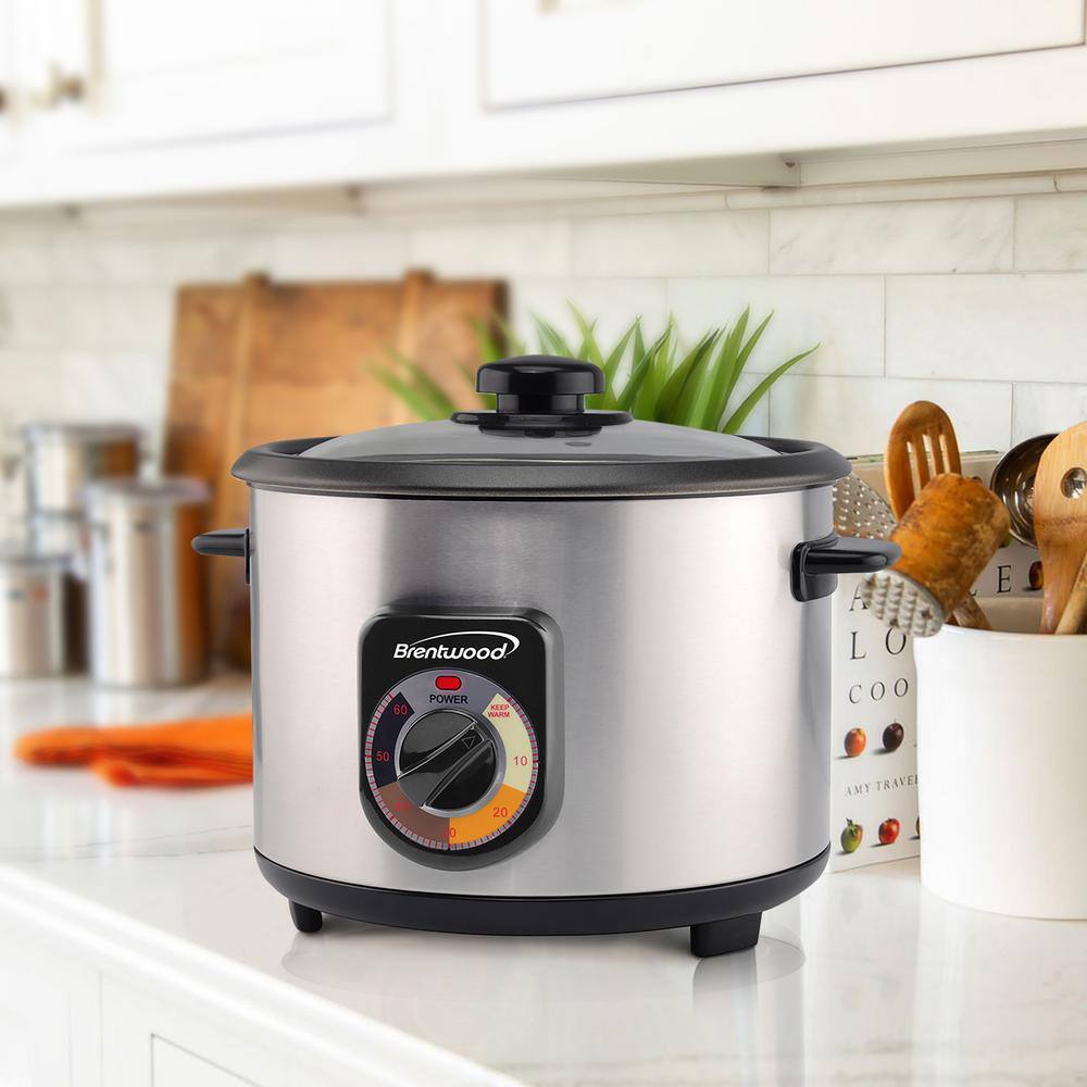 Brentwood 5-Cup Uncooked / 10-Cup Silver Cooked Crunchy Persian Rice Cooker