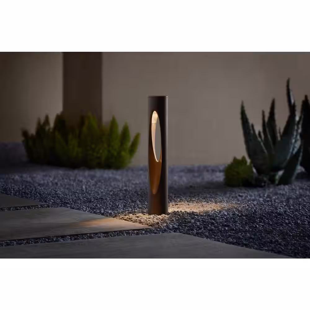 Hampton Bay Trinity Hill 15-Watt Equivalent Low Voltage Bronze Hardwired Integrated LED Weather Resistant Outdoor Path Light