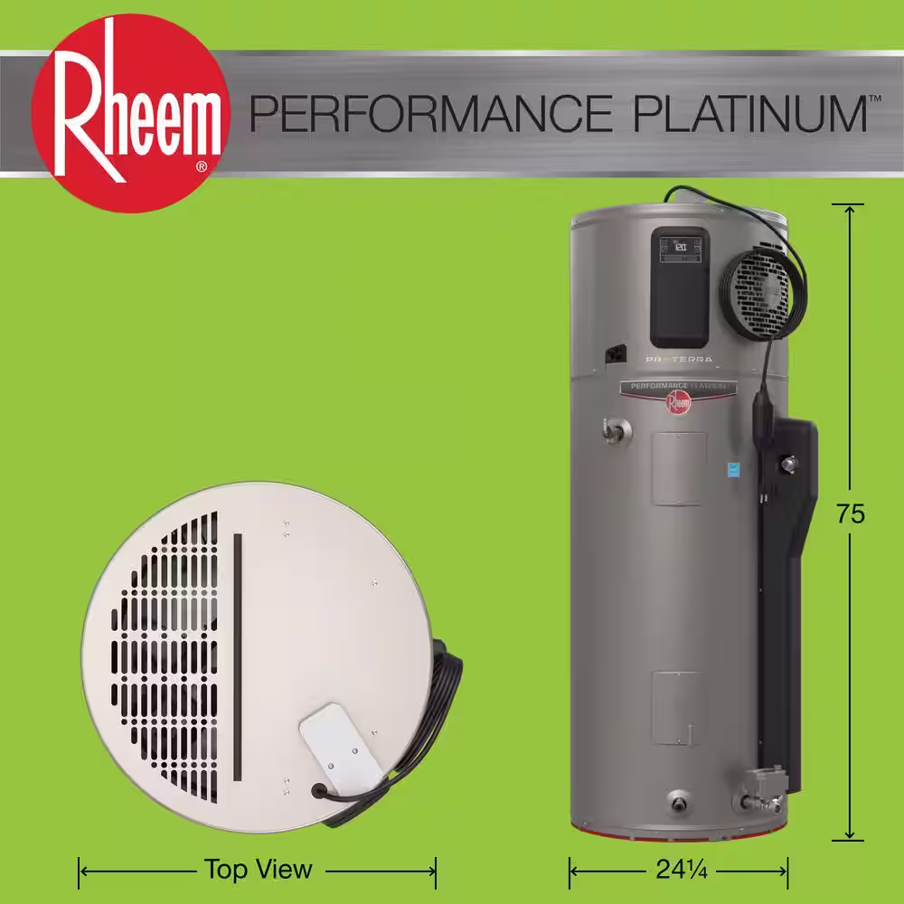 Rheem ProTerra 80 Gal. Tall 0-Watt Element Residential Electric Water Heater w/Leak Detection, Auto Shutoff & 10-Year Warranty