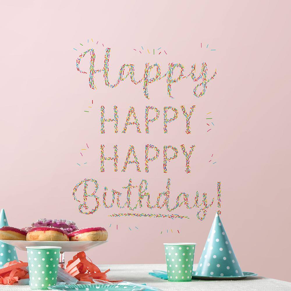 WallPops Multicolor Happiest Birthday Wall Decal