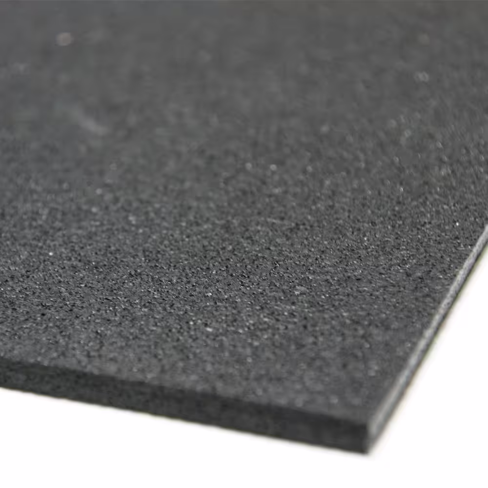 Rubber-Cal Recycled Rubber - 60A - Sheets and Rolls 3/8 in. T x 4 ft. W x 2 ft. L Black Rubber Garage Flooring