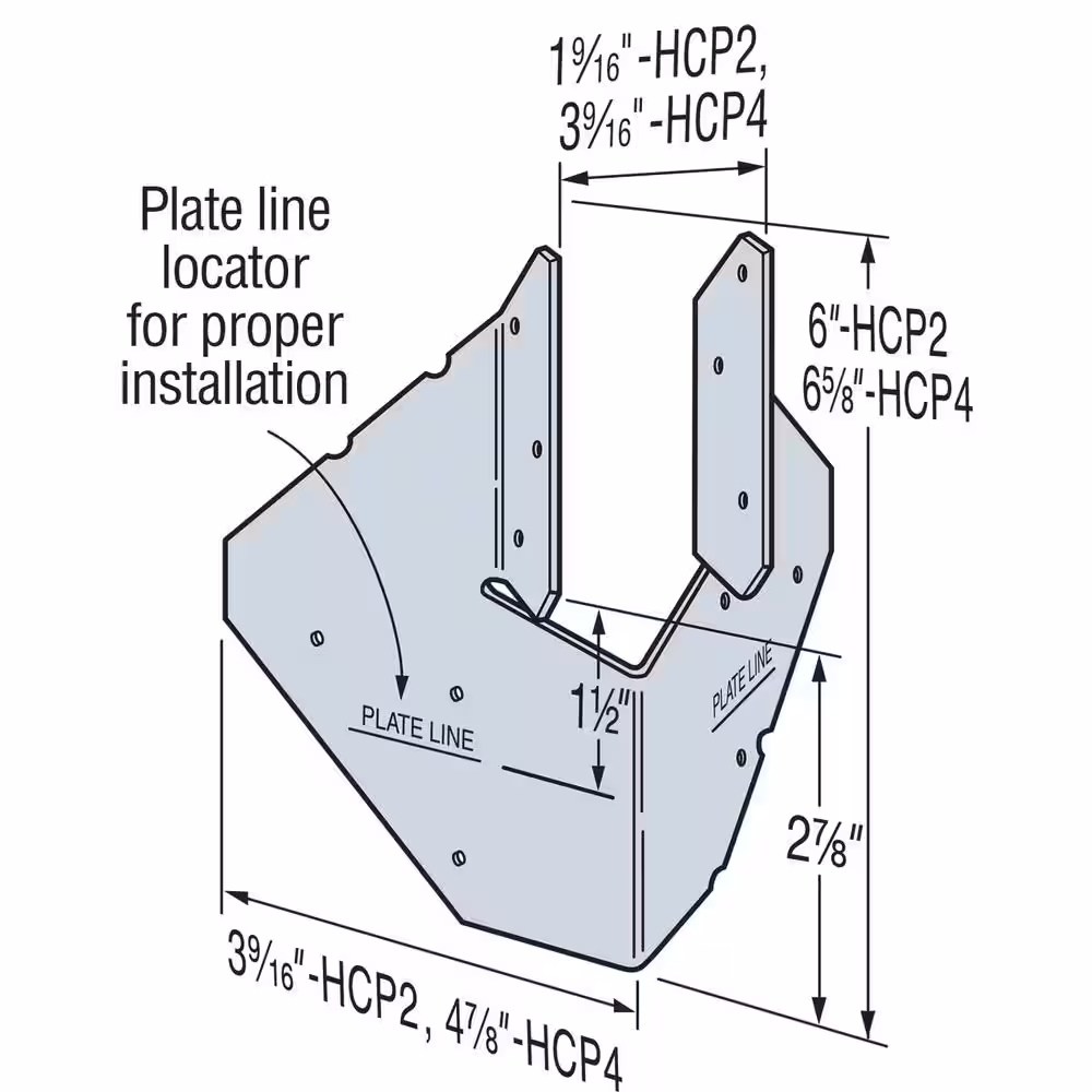 Simpson Strong-Tie HCP 18-Gauge Galvanized Hip Corner Plate for 2x Lumber