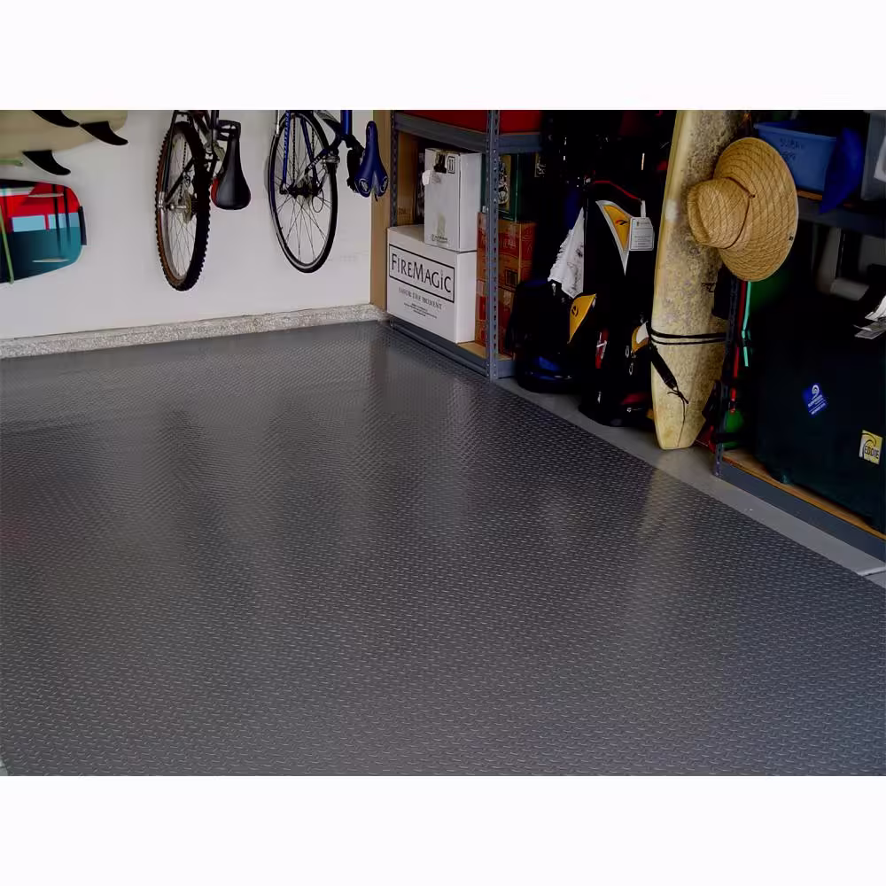 Diamond Deck 5 ft. x 25 ft. Charcoal Textured PVC Rollout Flooring