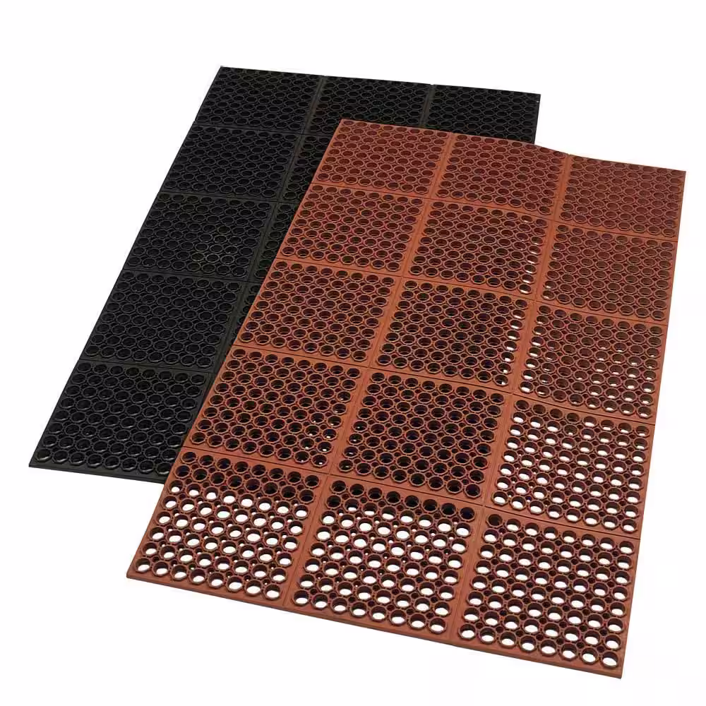 Rubber-Cal Dura Chef Black 7/8 in. x 38.5 in. x 58.5 in. Anti-Fatigue Mat