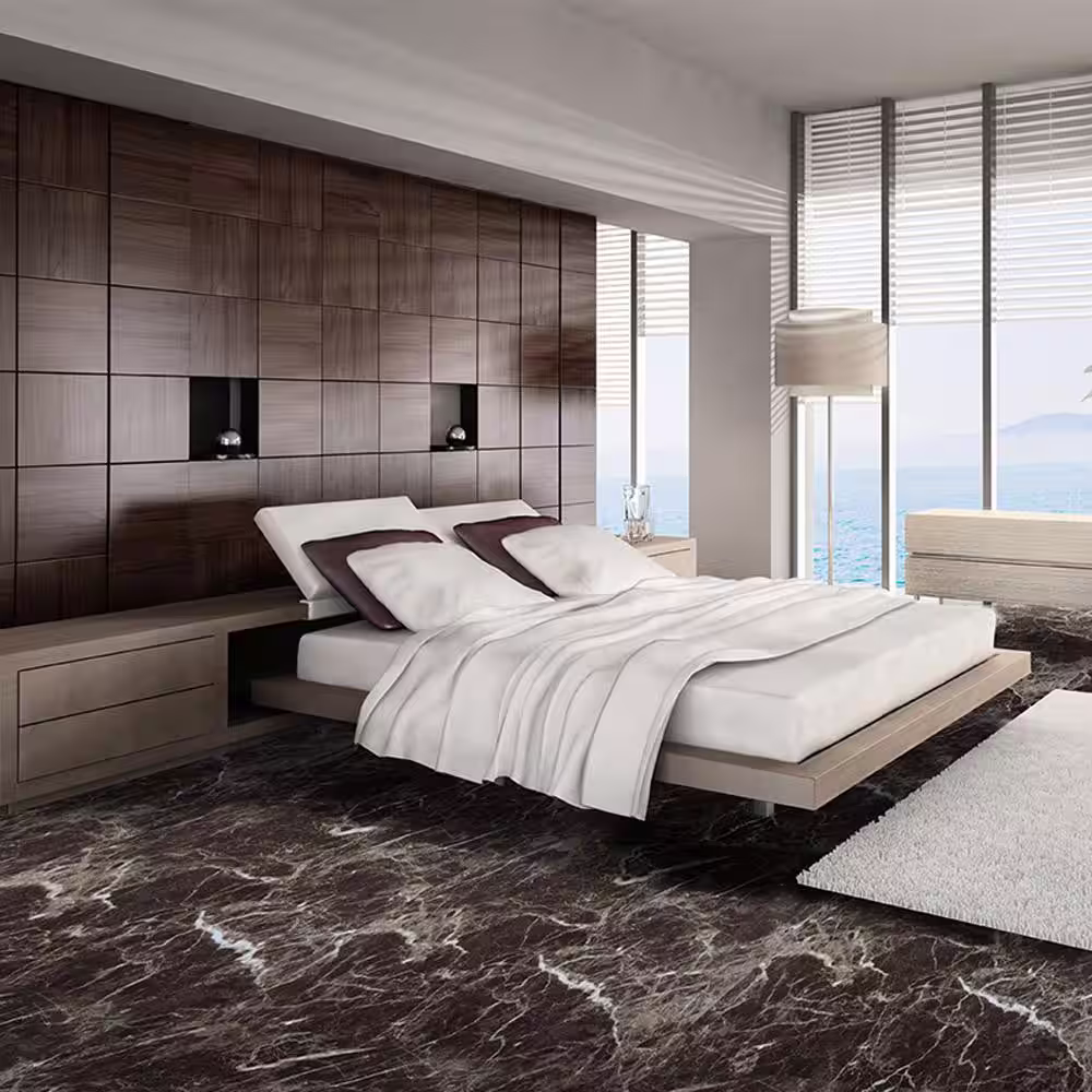 Dundee Deco Falkirk Fermoy 8 MIL x 12 in. W x 24 in. L Brown Water Resistant Peel and Stick Vinyl Tile Flooring (20 sq. ft./case)