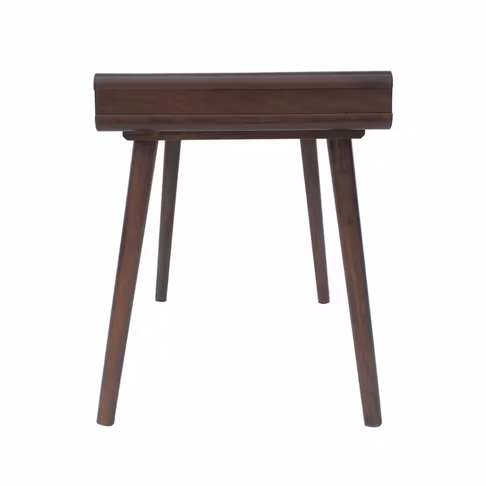 Noble House 41 in. Rectangular Medium Brown 1 Drawer Writing Desk with Built-In Storage