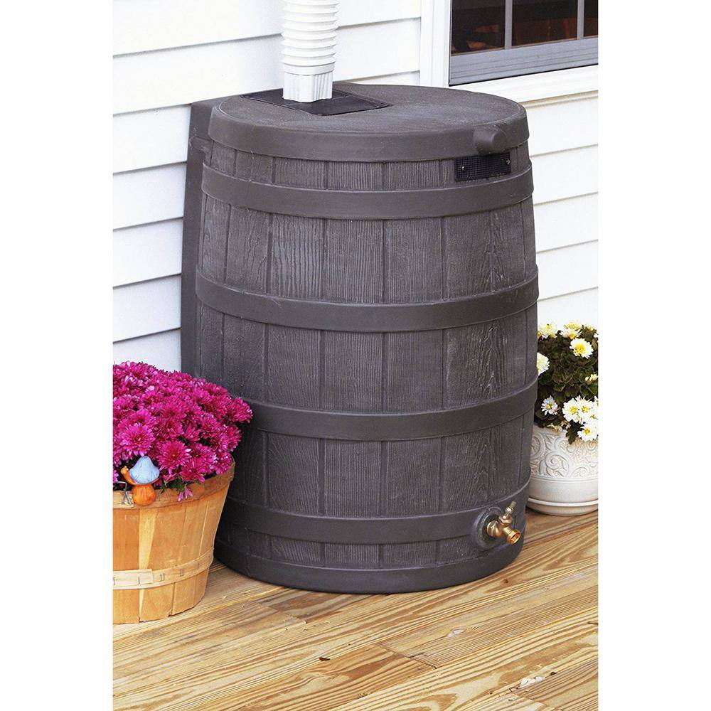 Good Ideas Rain Wizard 50 Gal. Plastic Rain Barrel with Brass Spigot (3-Pack)