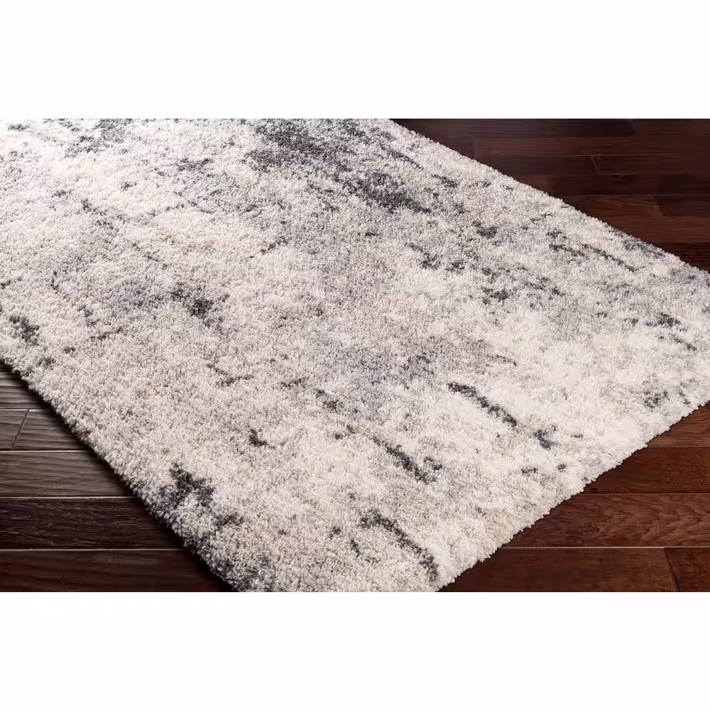 None Bazaar Gray Eskimo Shag 5 ft. 3 in. x 7 ft. Area Rug