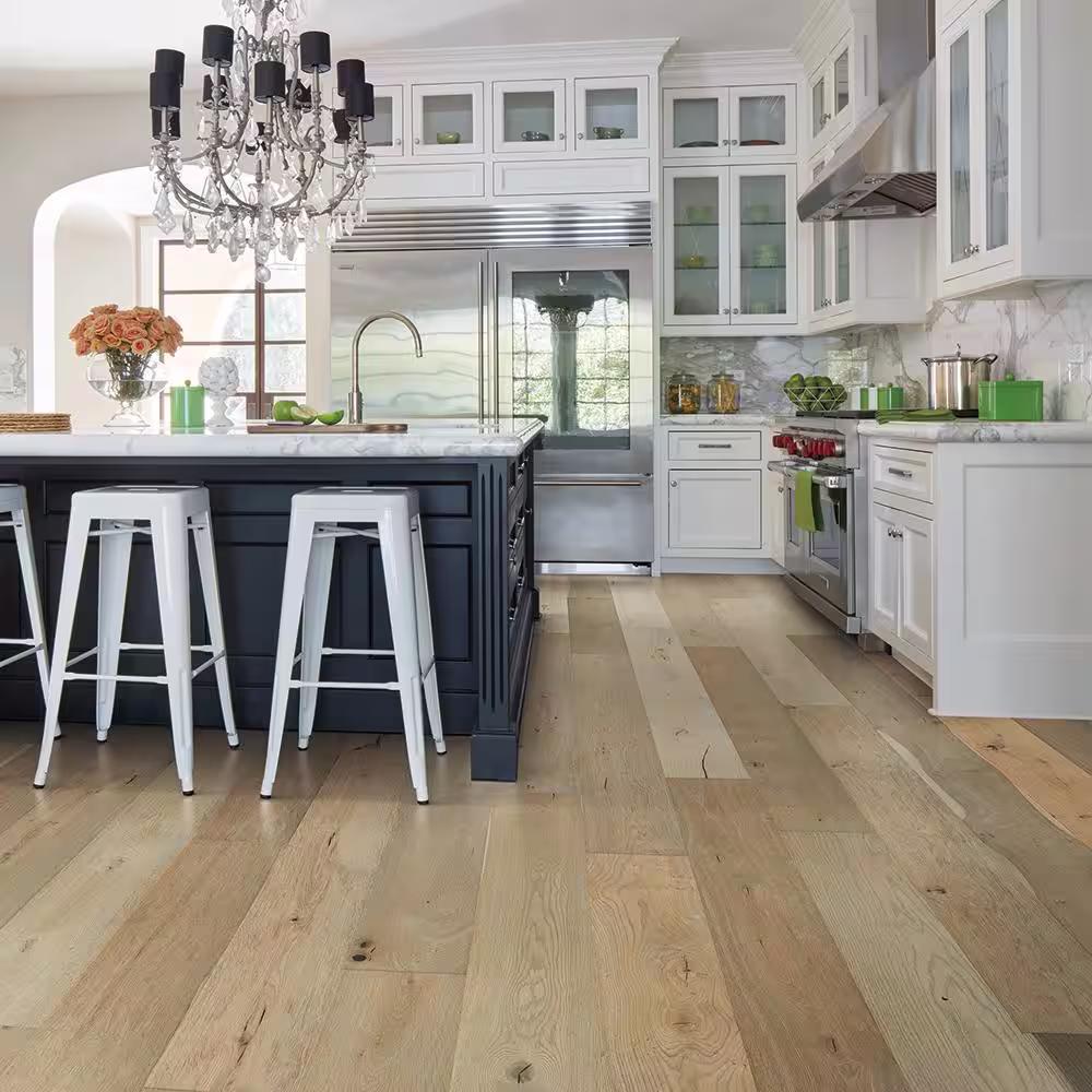Malibu Wide Plank Surfside French Oak 9/16 in. T x 8.7 in. W Water Resistant Wirebrushed Engineered Hardwood Flooring (27.1 sq. ft./case)