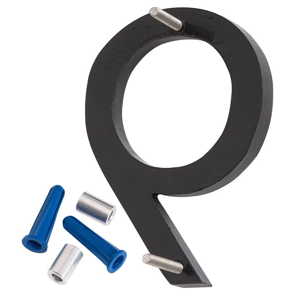 Montague Metal Products 16 in. Black Aluminum Floating or Flat Modern House Number 9