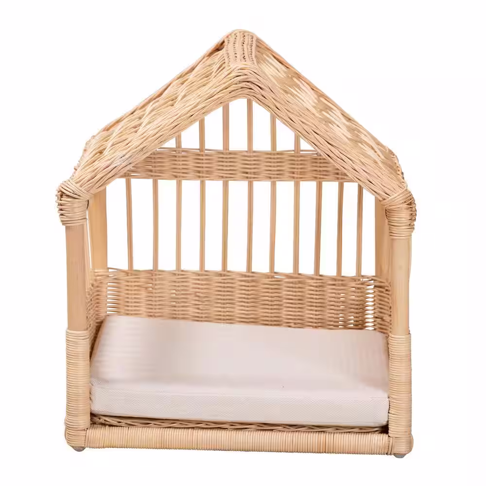 Baxton Studio Pieta Small White and Natural Brown Lounge Bed
