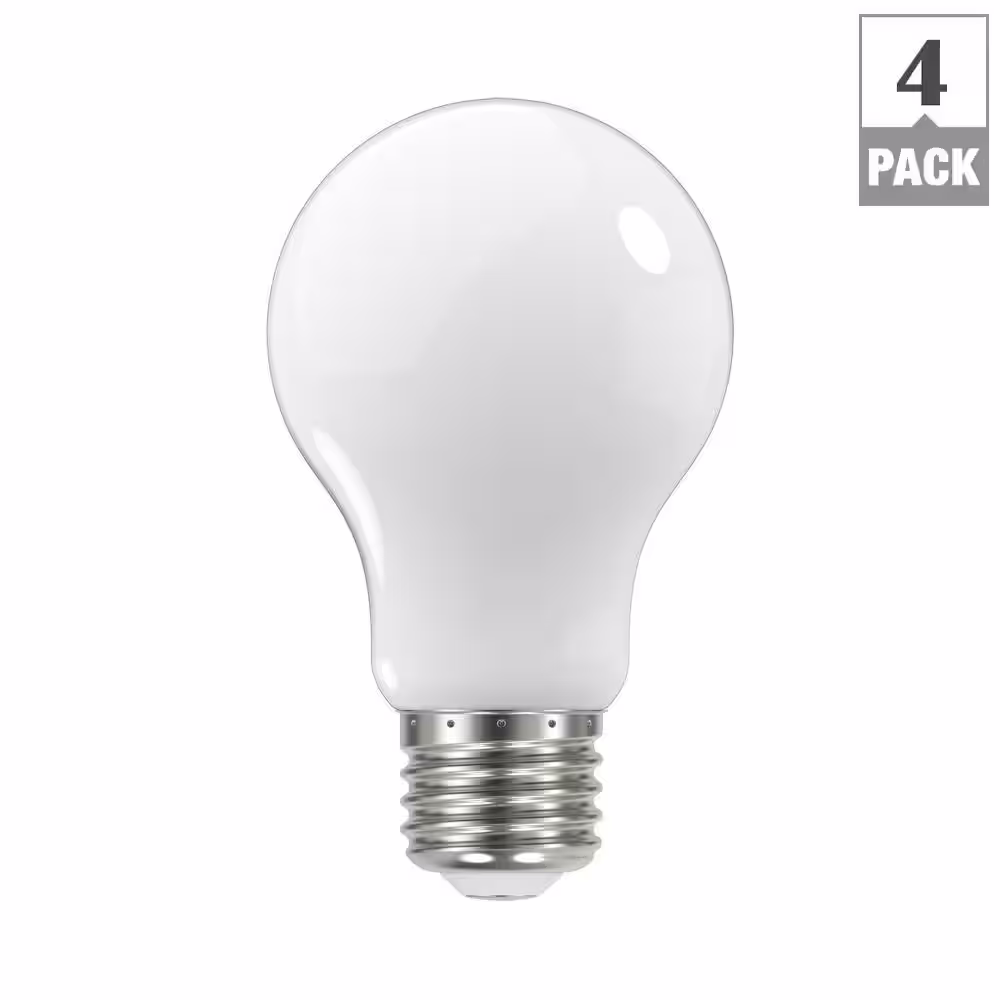 EcoSmart 60-Watt Equivalent A19 Dimmable Energy Star Frosted Filament LED Light Bulb Daylight (4-Pack)