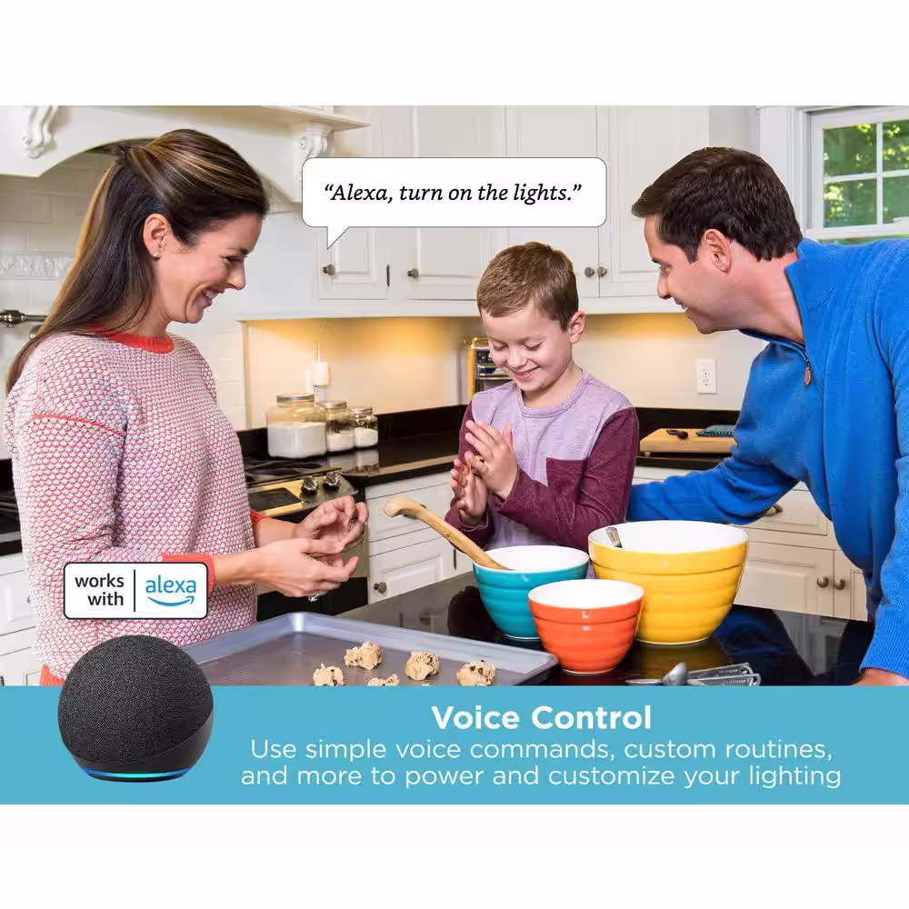 BLACK+DECKER 9 in., Plug-In, LED, White, Works with Alexa Smart Under Cabinet Lighting, 1-Bar