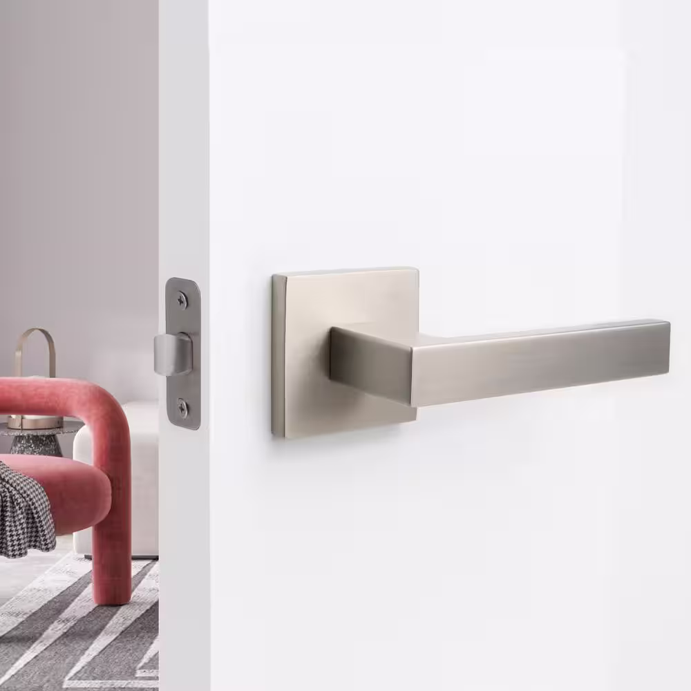 McBowery Allen Satin Nickel Privacy Bed/Bath Modern Door Handle (Right Hand)