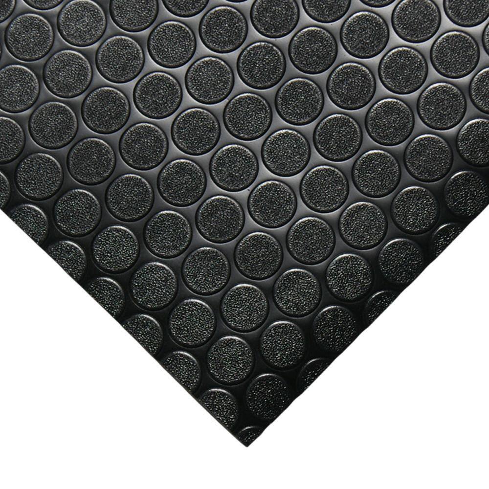 Rubber-Cal Coin Grip 4 ft. x 30 ft. Dark Grey Commercial Grade PVC Flooring