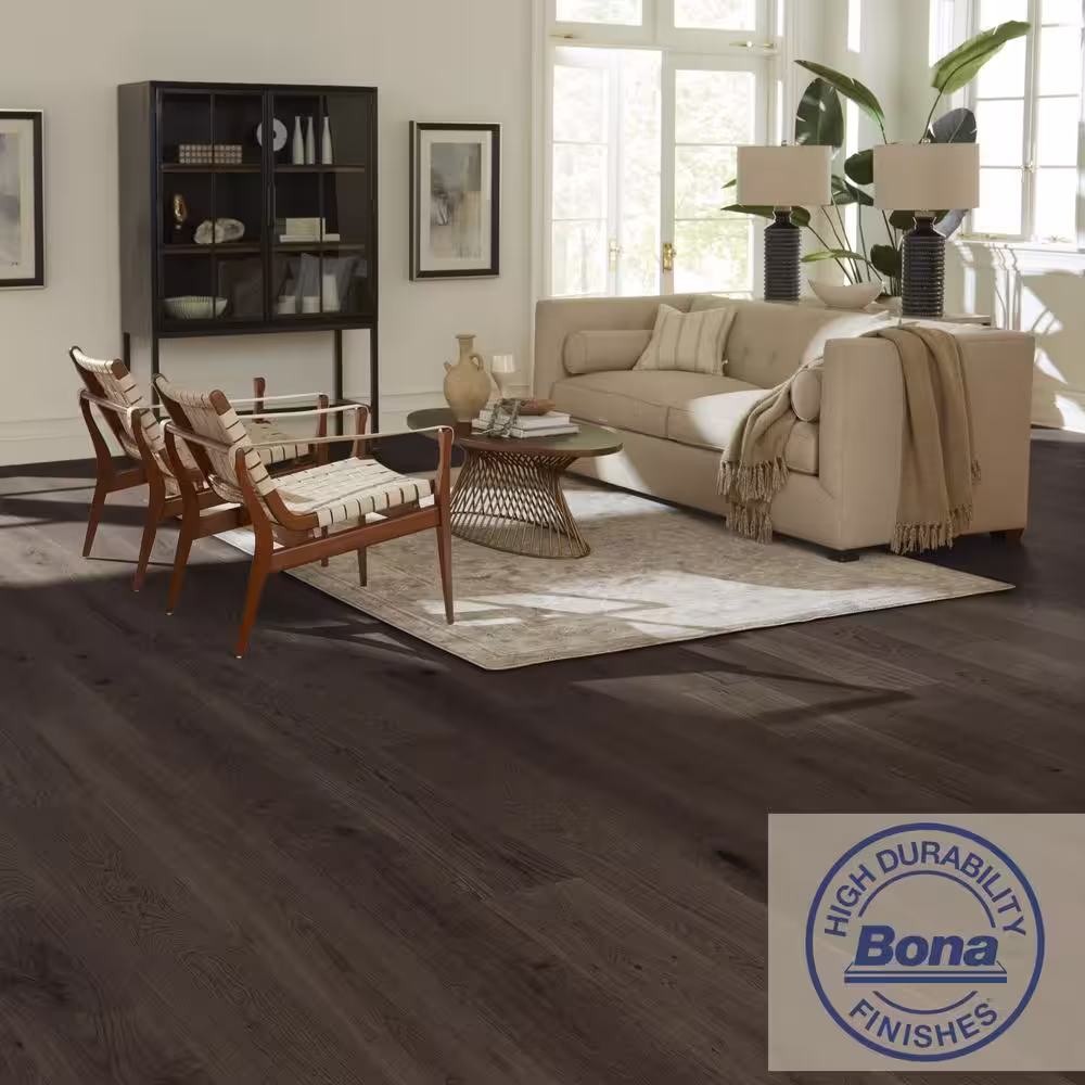 None Mink White Oak 9/16 in. T x 8.66 in. W Water Resistant Wire Brush Engineered Hardwood Flooring (31.25 sqft/case)
