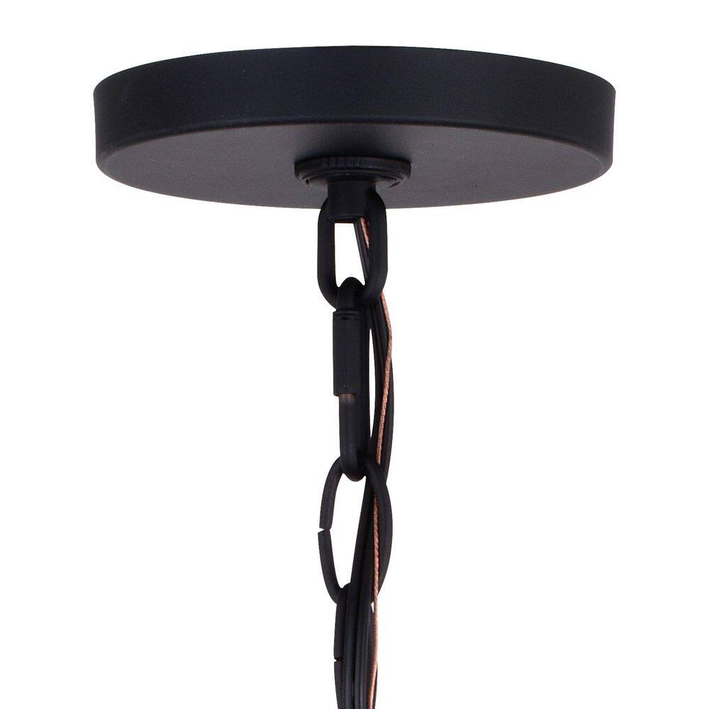 VAXCEL Blackwell Cage Frame 1-Light Black Outdoor Pendant Lantern Clear Glass