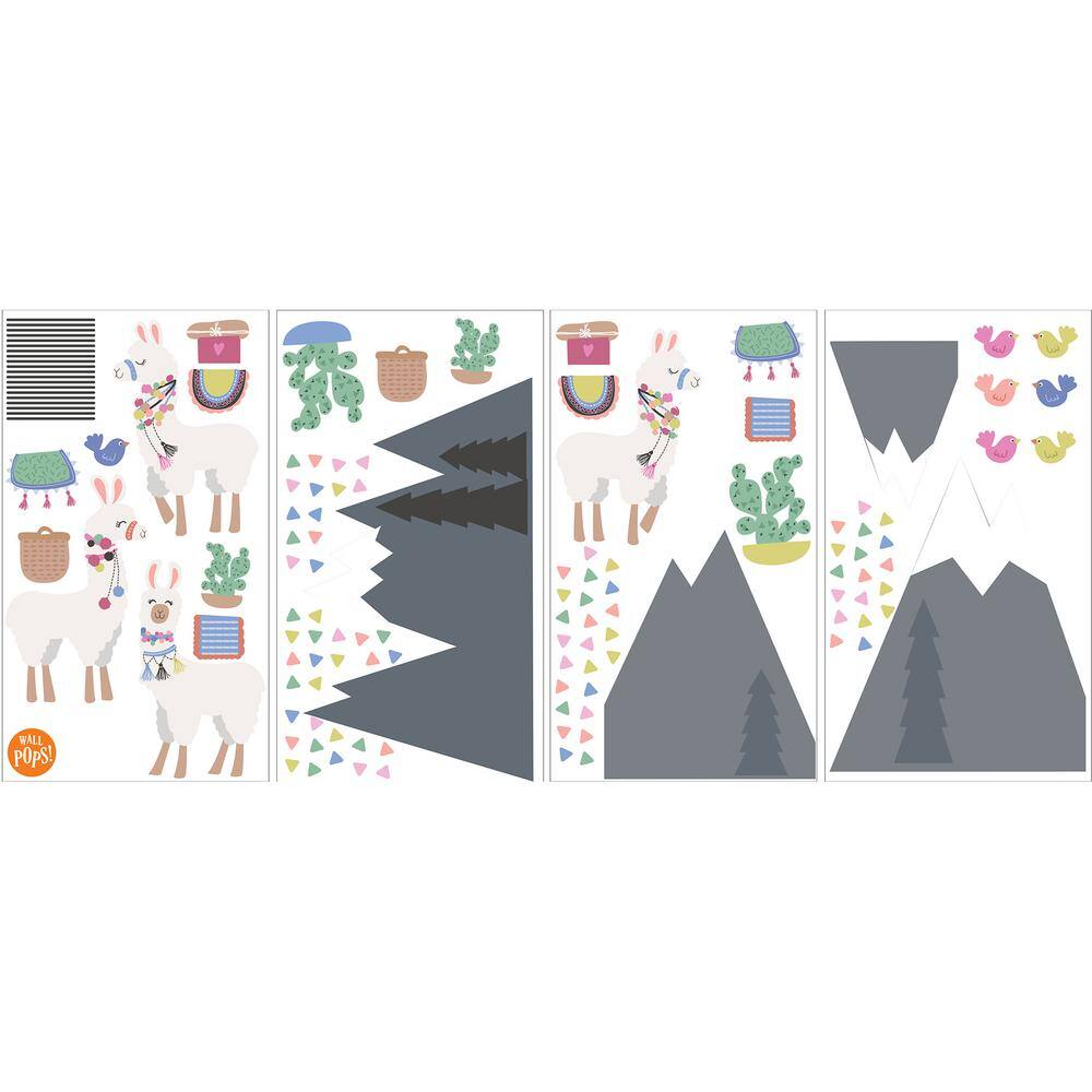 WallPops Grey Laid Back Llamas Wall Decal