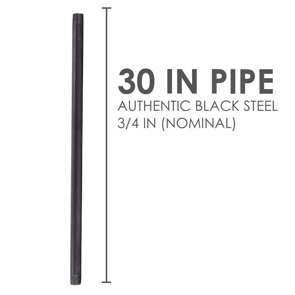 STZ 3/4 in. x 2.5 ft. Black Steel Sch. 40 Cut Pipe