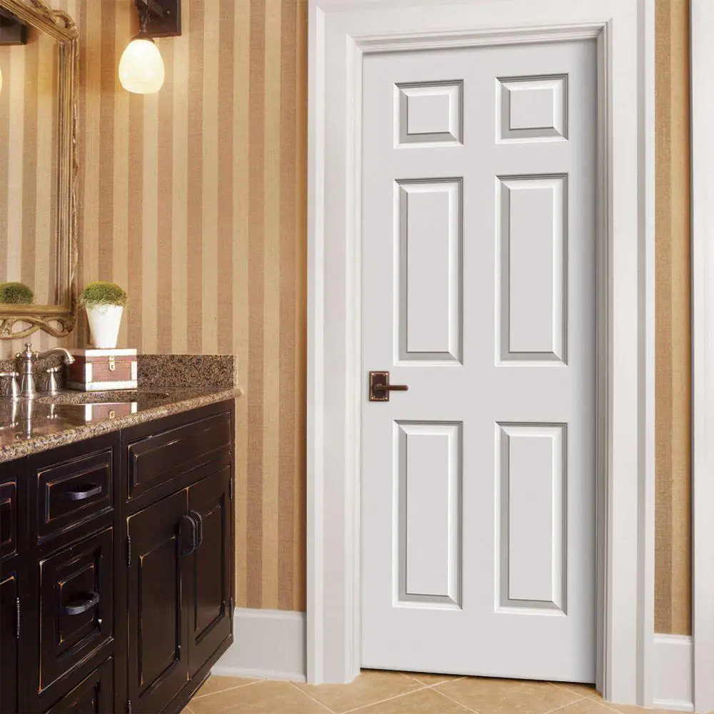 JELD-WEN 18 in. x 80 in. 6 Panel Colonist Primed Left-Hand Textured Molded Composite Single Prehung Interior Door