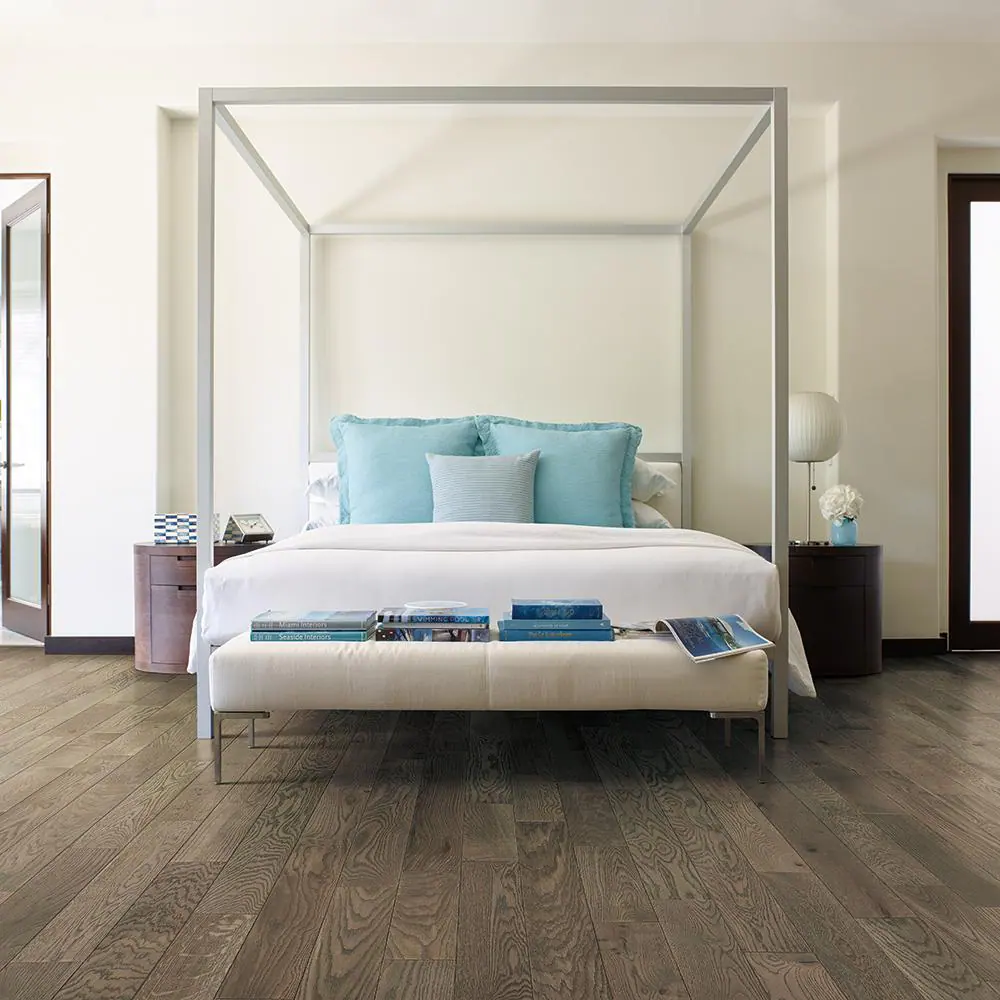 Malibu Wide Plank Solana French Oak 3/4 in. T x 5 in. W Wire Brushed Solid Hardwood Flooring (22.6 sq. ft./case)
