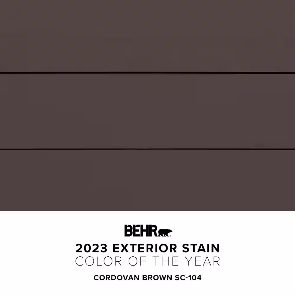 BEHR 1 gal. #SC-104 Cordovan Brown Solid Color House and Fence Exterior Wood Stain