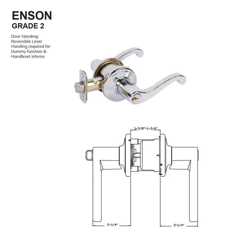 None Bright Chrome Grade 2 Enson Privacy (Bed/Bath) Lever