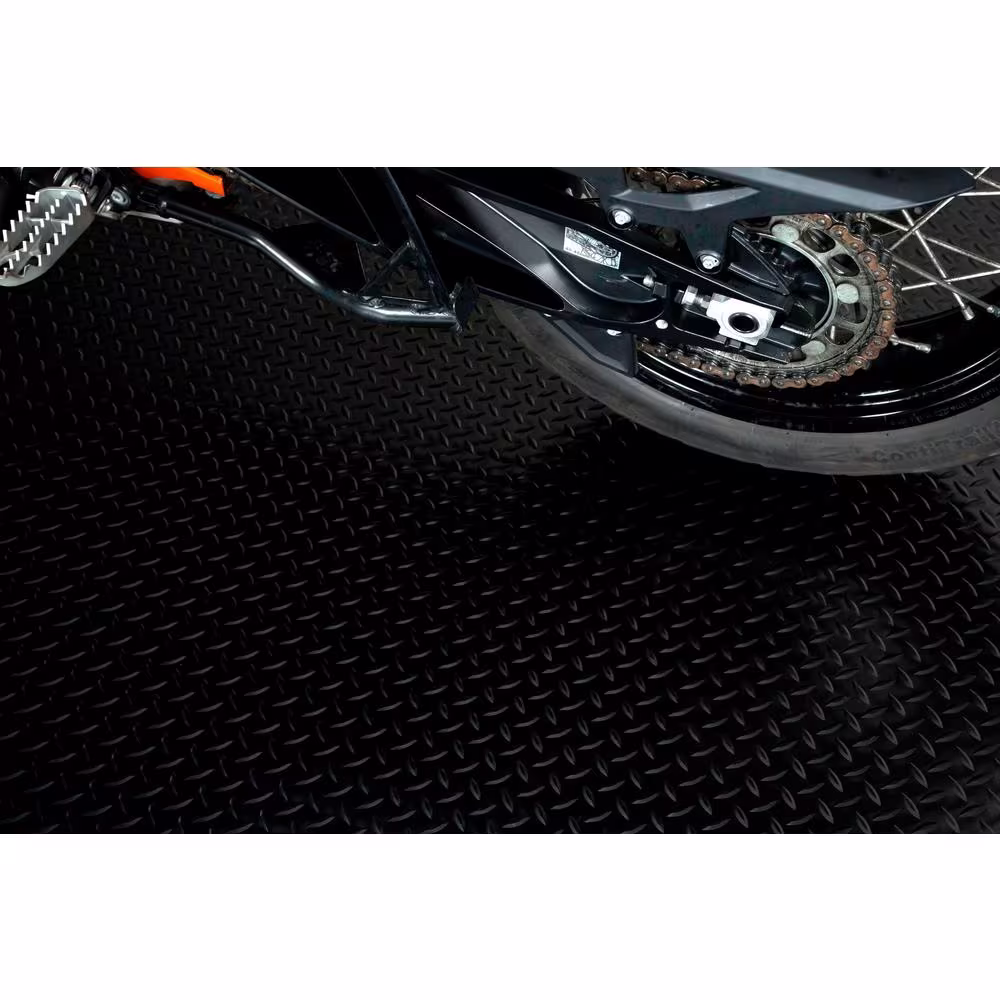 G-Floor Trailer Flooring Midnight Black Diamond Tread Commercial Vinyl Sheet Flooring (8.5 ft. W x 15 ft. L)