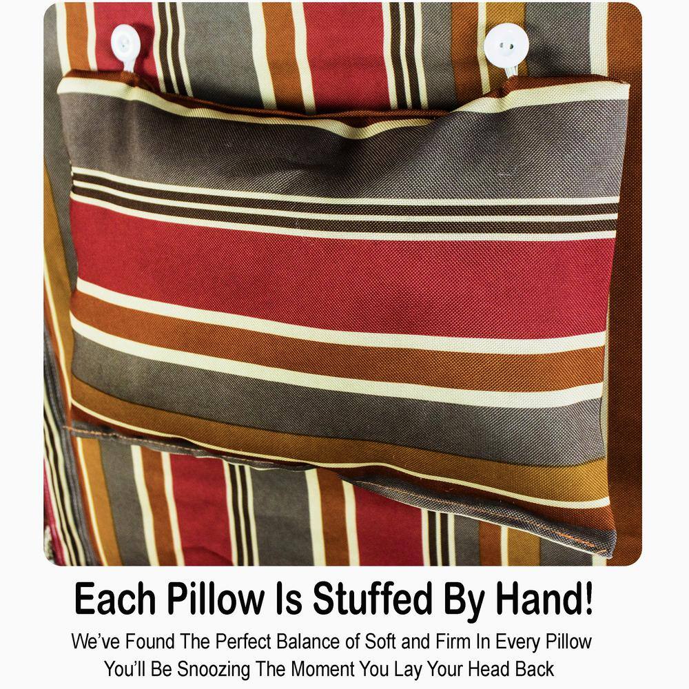 None 2.5 ft. Hammock Chair with Wooden Armrests in Spice Stripes