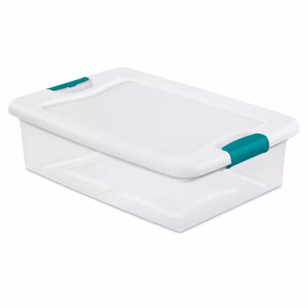 Sterilite 32 qt. Clear Stackable Latching Storage Box Container (24-Pack)