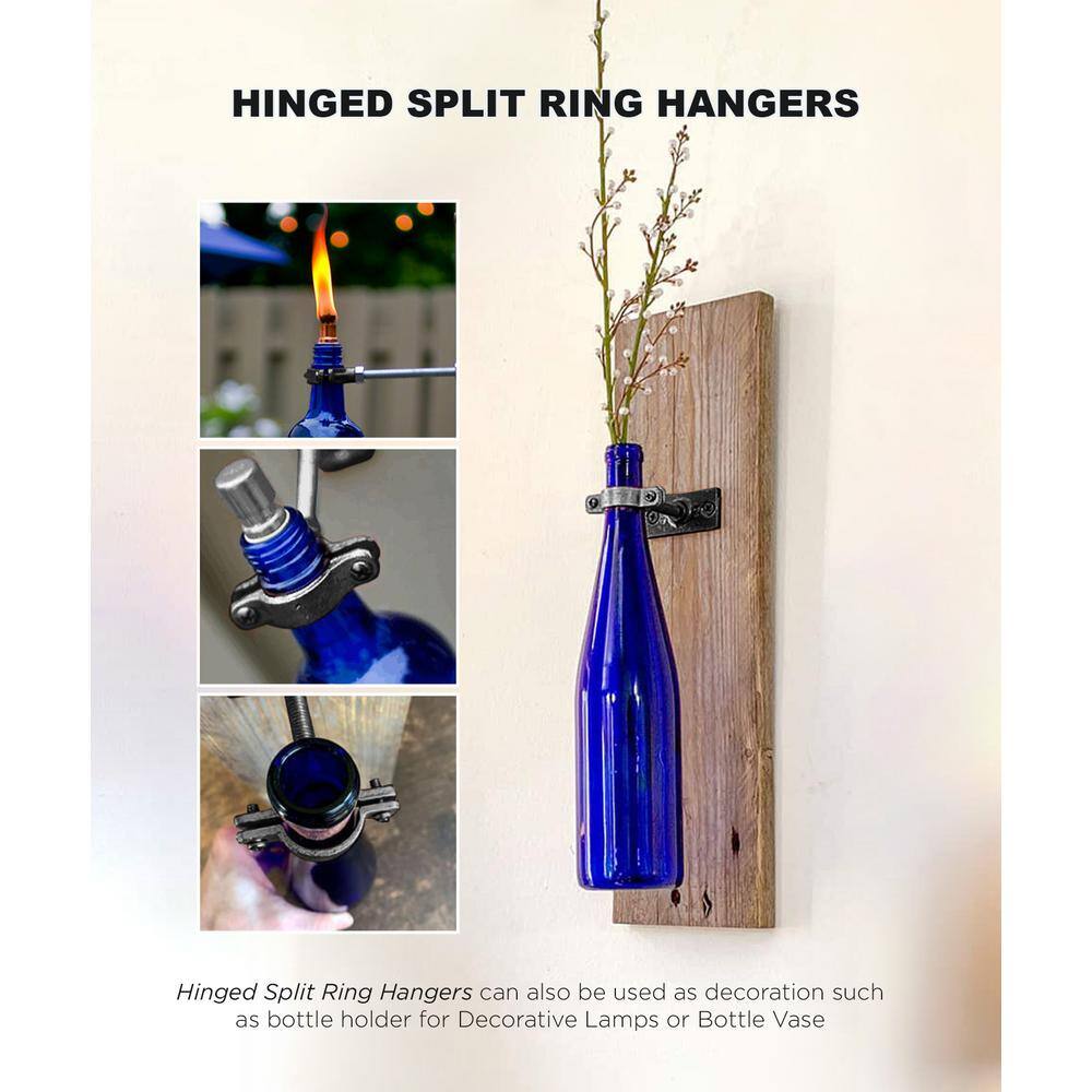 The Plumber's Choice 3/4 in. Hinged Split Ring Pipe Hanger, Malleable Iron Clamp with 3/8 in. Rod Fitting, for Suspending Tubing (10-Pack)