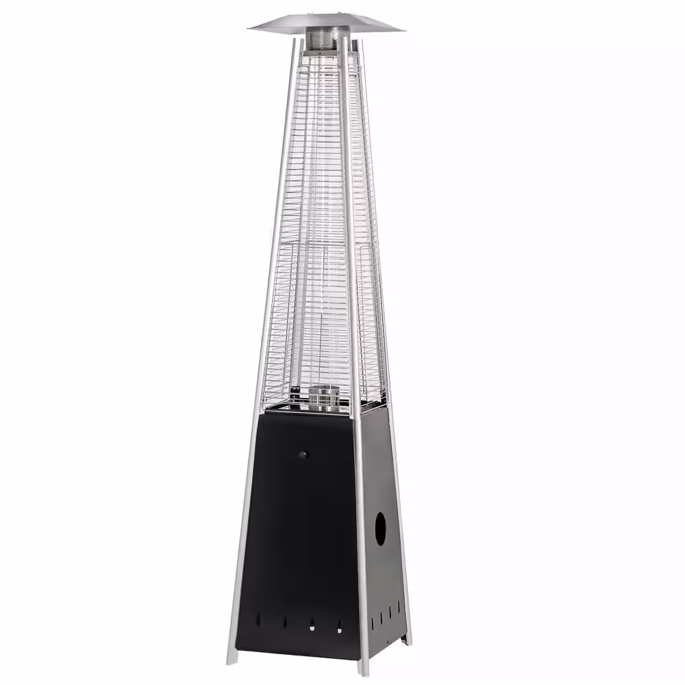 HeatMaxx Pyramid Patio Heater 89.5 in. 40,000 BTU Outdoor Propane Heater, Spiral Flame Patio Heater
