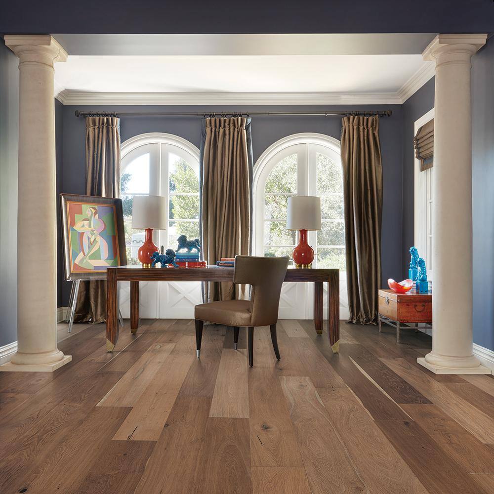 Malibu Wide Plank Maya Bay French Oak 1/2 in. T x 7.5 in. W Water Resistant Wire Brushed Engineered Hardwood Flooring (1289.2 sqft/pallet)