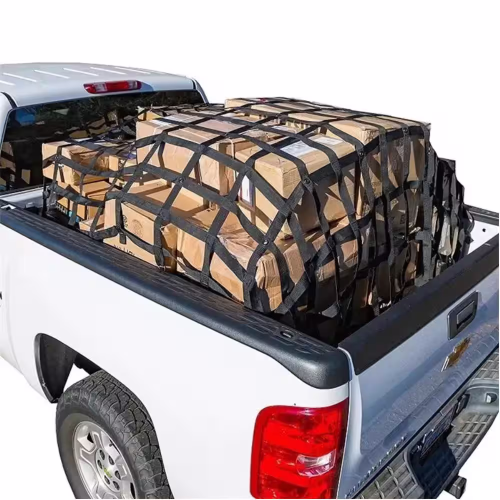 Shatex Cargo Net 4.75 ft. x6 ft, Heavy-Duty Cargo Netting with Hooks and Chain for Pickup Trucks.
