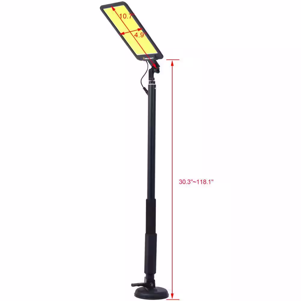 Amucolo 10000 Lumens Super Bright Portable Outdoor LED Camping Light Work Light with Telescoping Pole Suction Cup Magnetic Base