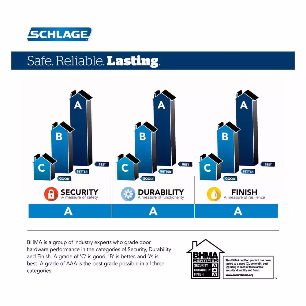 Schlage Accent Bright Brass Single Cylinder Deadbolt and Keyed Entry Door Handle Combo Pack