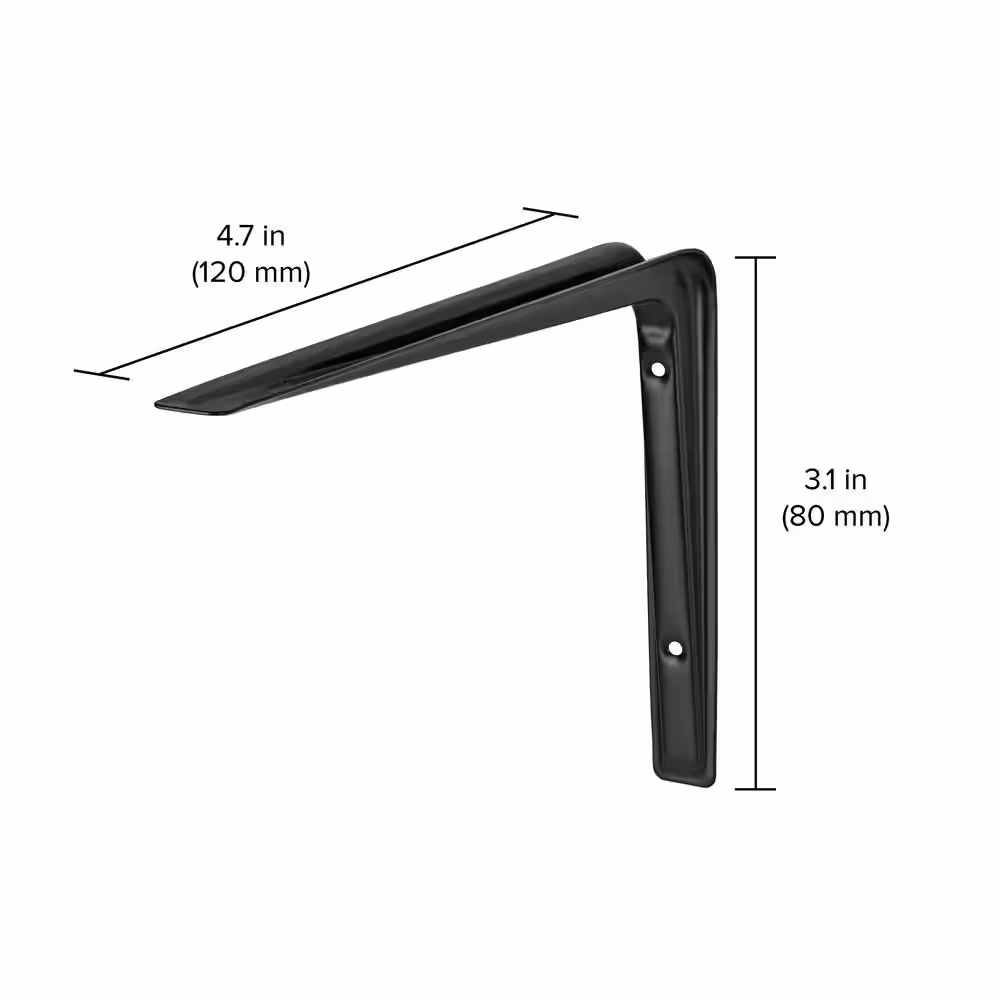 Dolle ALTURA 4.7 in. Black Steel Shelf Bracket Set of 2