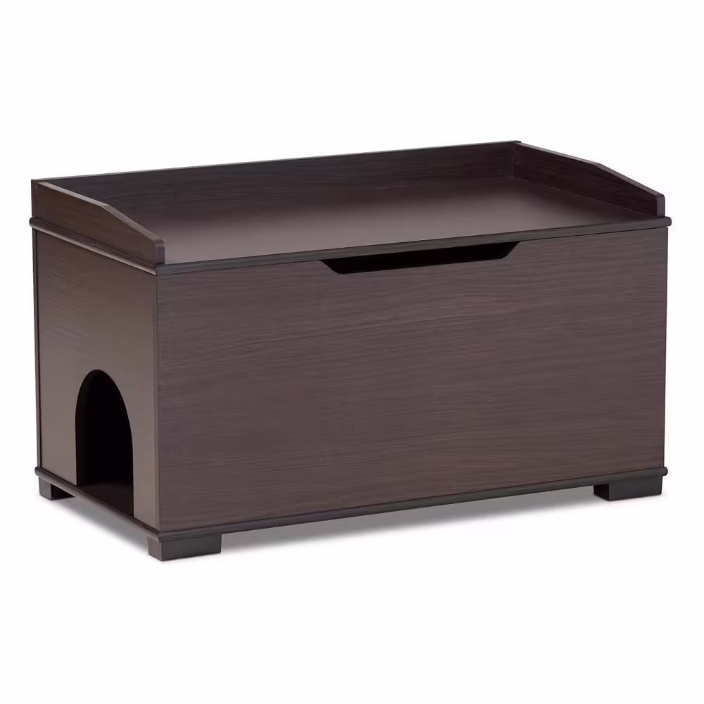 Baxton Studio Mariam Dark Brown Litter Box Cover Cat House