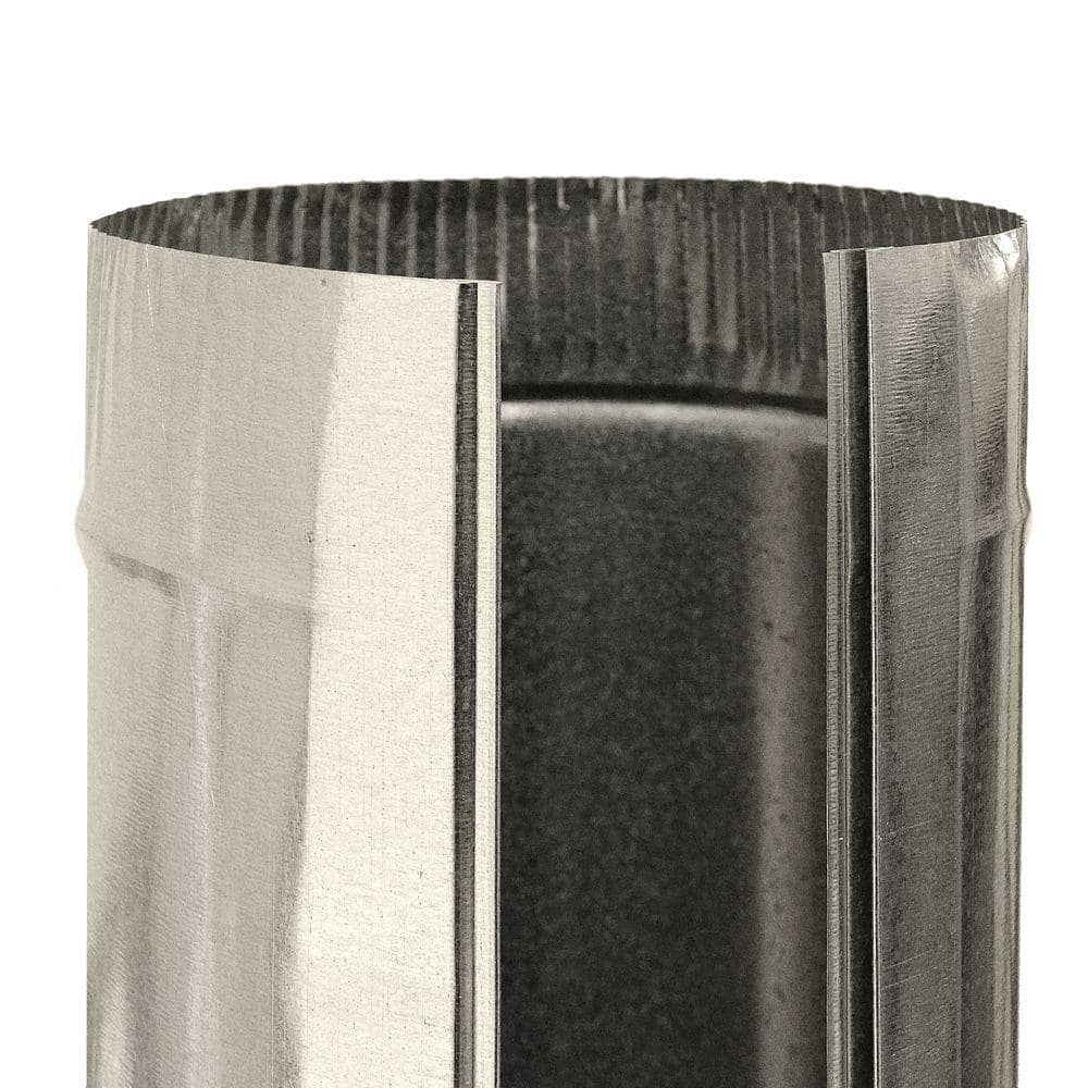 Master Flow 8 in. x 5 ft. Round Metal Duct Pipe
