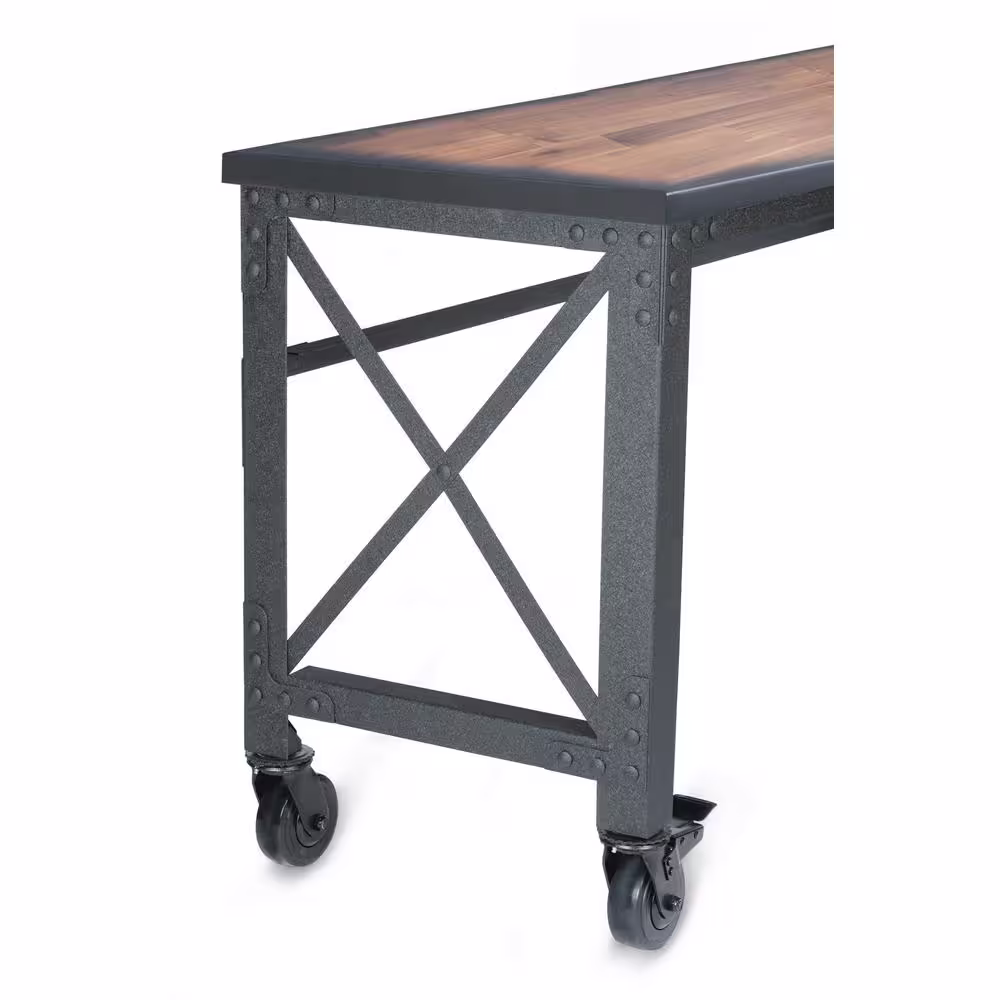 Duramax Building Products 72 In. x 24 In. Mobile WorkTable with Solid Wood Top