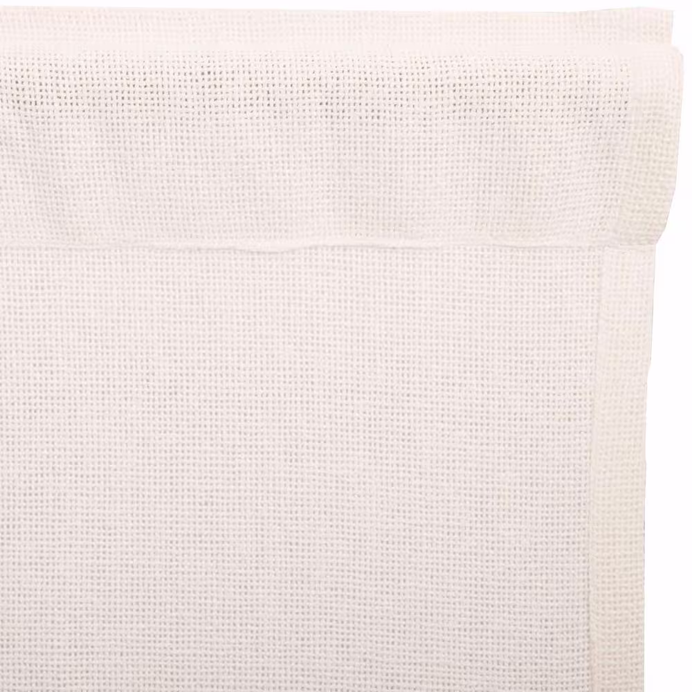 VHC BRANDS Burlap Antique White 36 in. W x 36 in. L Cotton Light Filtering Rod Pocket Curtain Window Panel Pair