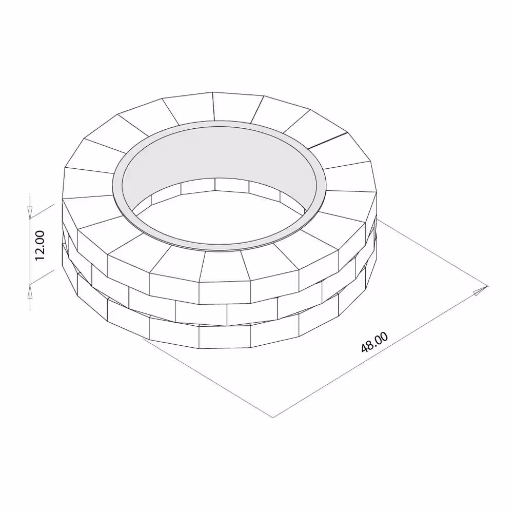 Necessories Grand 48 in. Fire Pit Kit in Bluestone