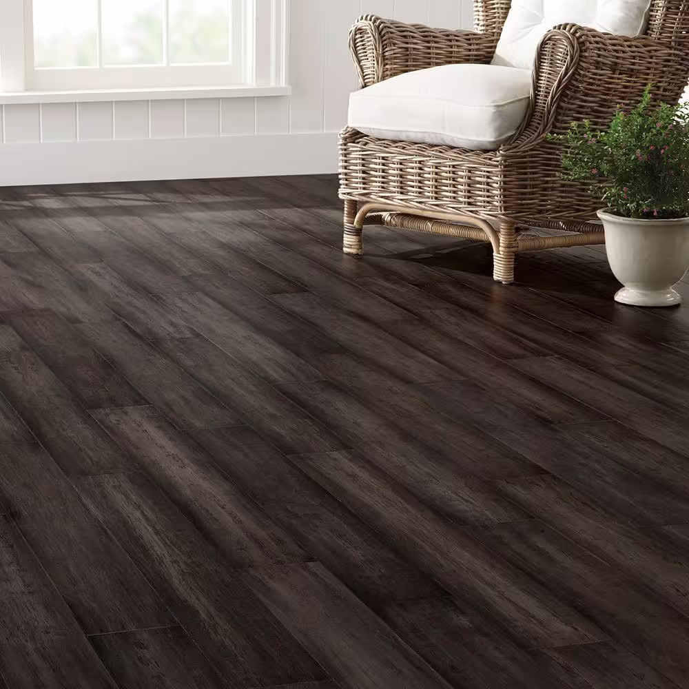 Home Decorators Collection Hand Scraped Strand Woven Tacoma 3/8 in. T x 5-1/5 in. W x 36.22 in. L Solid Bamboo Flooring(26.14 sqft / case)