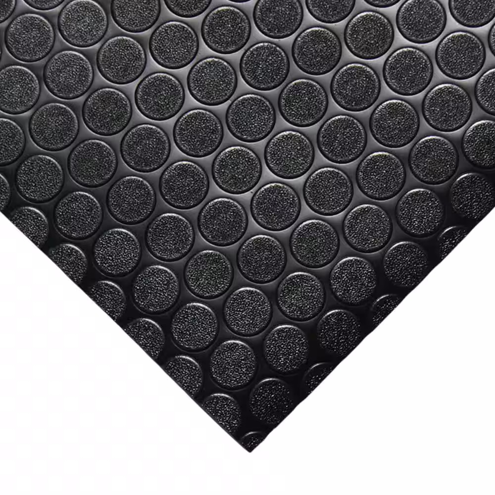 Rubber-Cal Coin Grip 4 ft. x 35 ft. Dark Grey Commercial Grade PVC Flooring