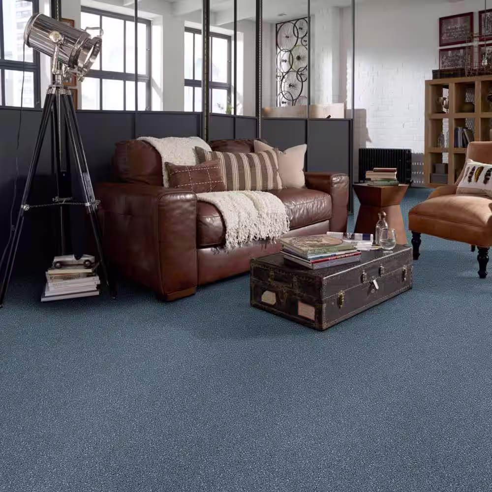 Home Decorators Collection Brave Soul I - Lucerne - Green 34.7 oz. Polyester Texture Installed Carpet
