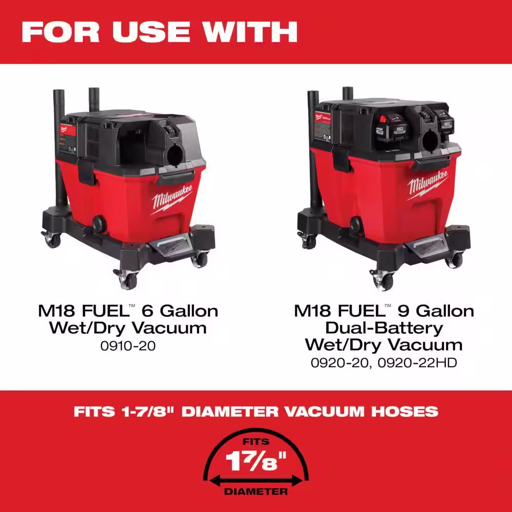 Milwaukee 1-7/8 in. Floor Brush Tool for Wet/Dry Shop Vacuums (1-Piece)