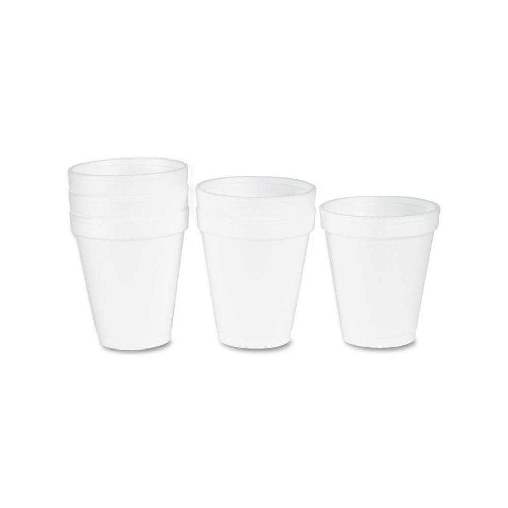 DART 6 oz. White Disposable Foam Cups, 25/Bag, 40 Bags/Carton