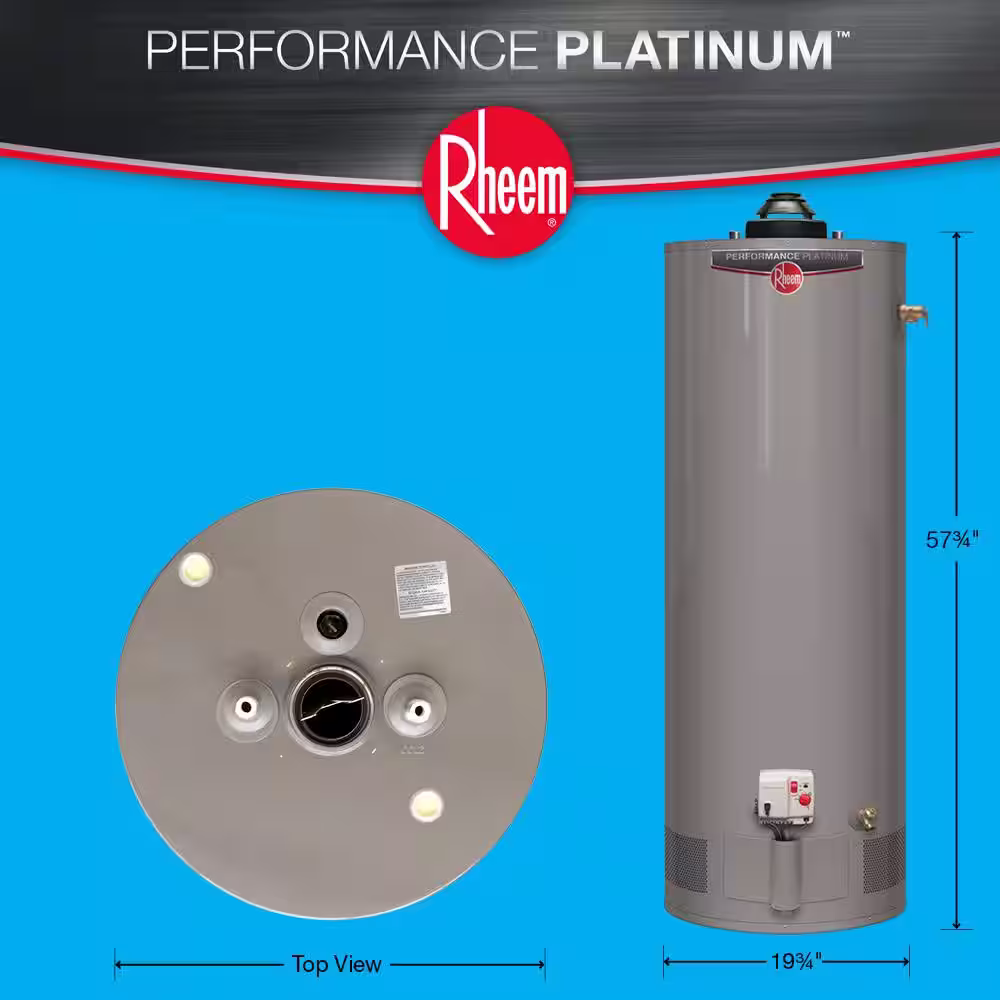 Rheem Performance Platinum 38 Gal. Tall 12 Year 40,000 BTU Natural Gas Tank Water Heater